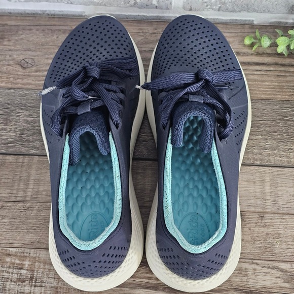 Crocs LiteRide Pacer Sneakers Womens 11 Navy Lightweight Comfort Shoes 205234 - Picture 8 of 10